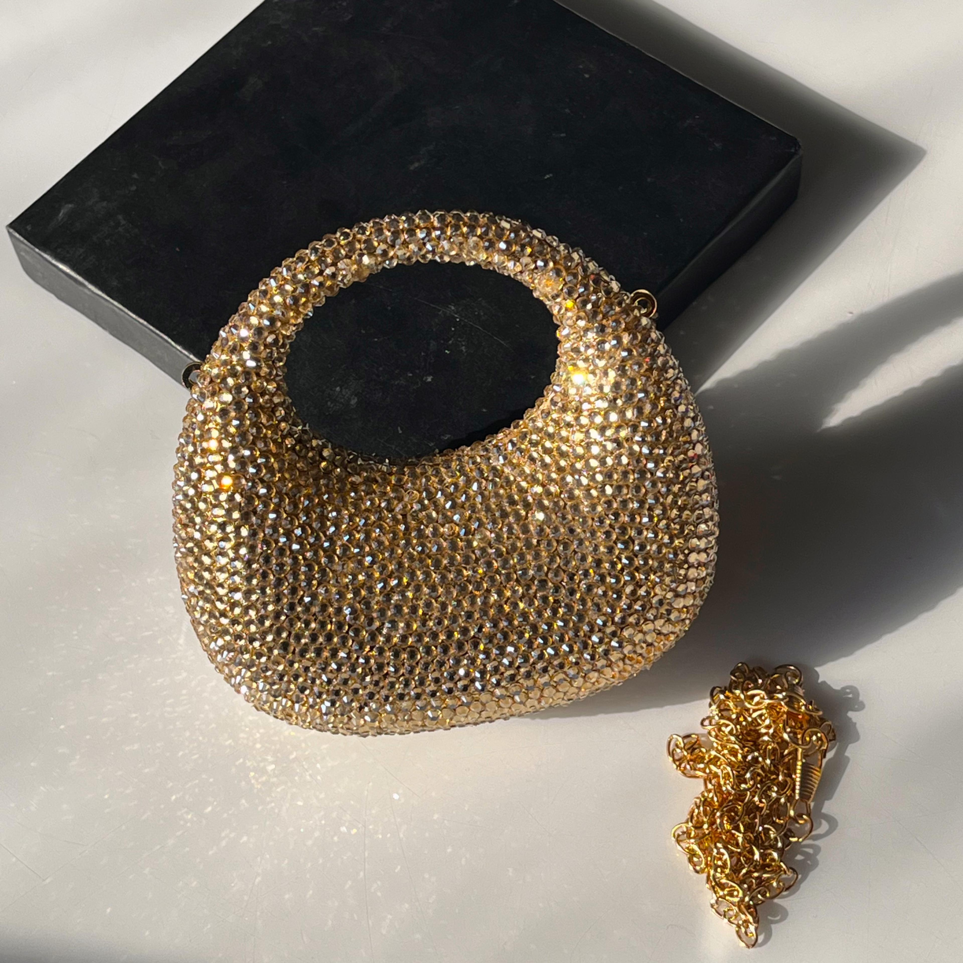 Swarovski Mini Rhinestone Clutch Golden