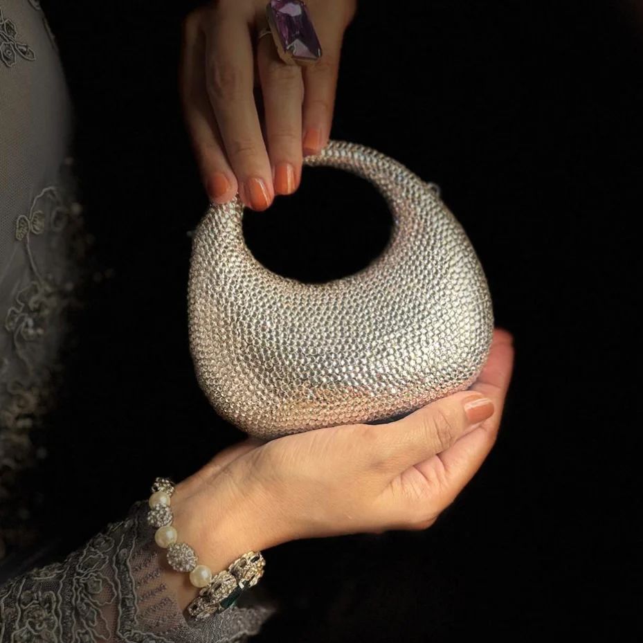 Swarovski Mini Rhinestone Clutch Silver