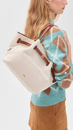 JW PEI Hana Faux Suede Tote Bag in Brown Canvas