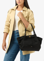 JW PEI Hana Faux Suede Tote Bag in Black