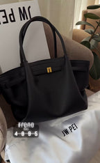 JW PEI Hana Faux Suede Tote Bag in Black