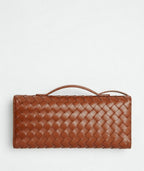 Bottega Veneta Inspired Clutch Caramel