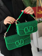 Valentino Garavani Locò Small Shoulder Bag Green