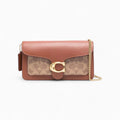 COACH Tabby Chain Clutch in Signature Canvas Brown