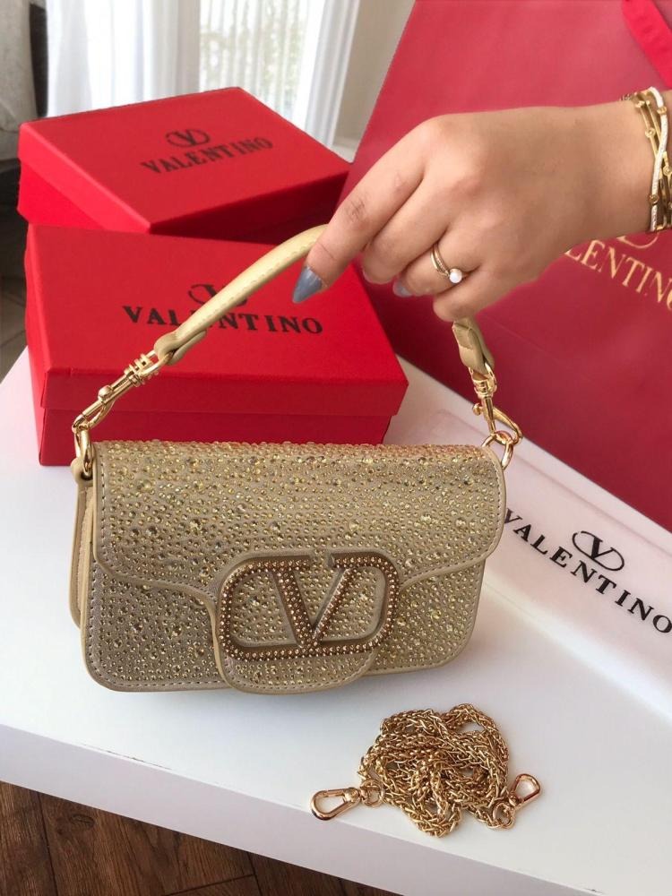 Valentino Garavani Locò Small Shoulder Bag Golden