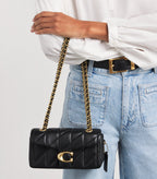 Coach Quilted Tabby shoulder bag Black With Golden Chain