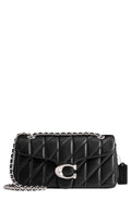 Coach Quilted Tabby shoulder bag Black With Silver Chain