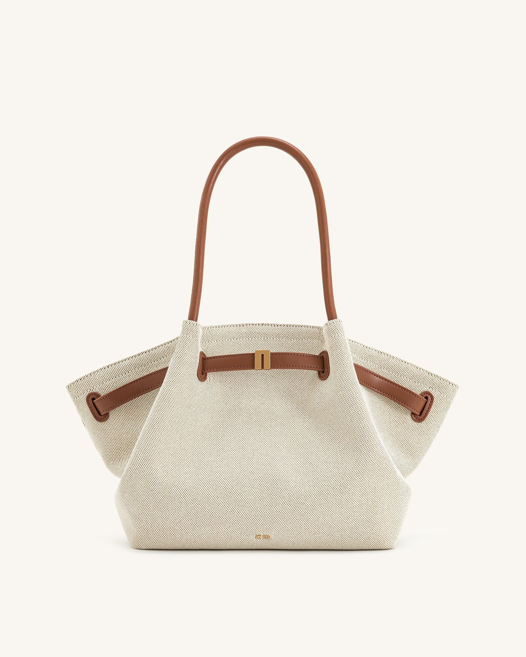JW PEI Hana Faux Suede Tote Bag in Brown Canvas