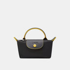 Longchamp Le Pliage Yellow Pouch With Handle (Black)